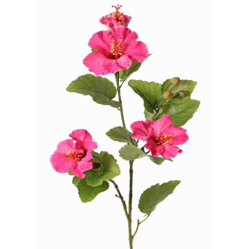 Decorative hibiscus branch TELSIMA with flowers, pink, 80cm