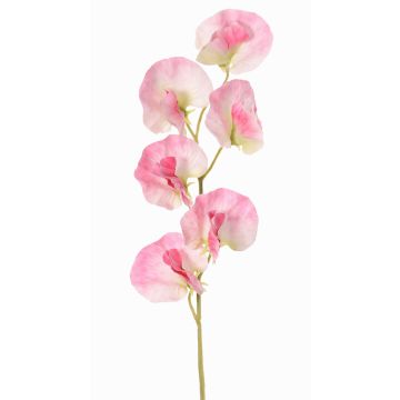 Artificial Lathyrus flower WAHNY, pink-white-green, 45cm, Ø5.5cm
