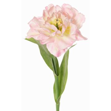Artificial Parrot Tulip STEFANIE, light pink and yellow, 65cm, Ø14cm