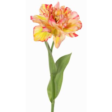 Artificial Parrot Tulip STEFANIE, yellow-fuchsia, 26"/65cm, Ø5.5"/14cm