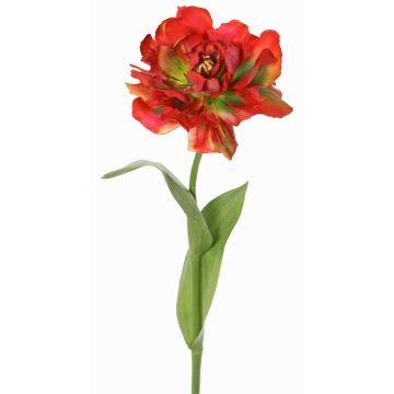 Artificial Parrot Tulip STEFANIE, red-green, 65cm, Ø14cm