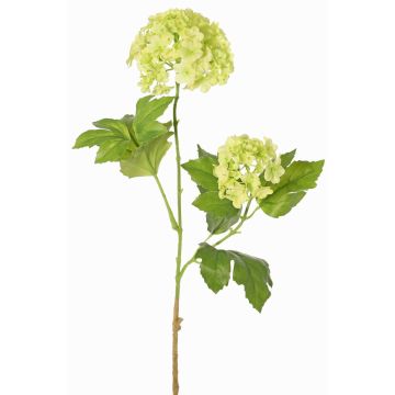 Artificial snowball branch FINDALS, light green, 24"/60cm, Ø2.4"-3.5"/6-9cm