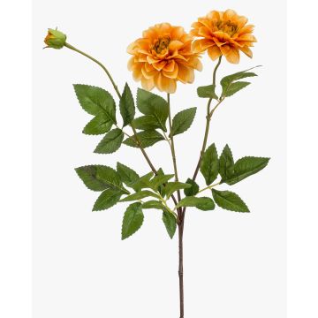 Artificial dahlia NAXOS with flowers, orange-yellow, 28"/70cm