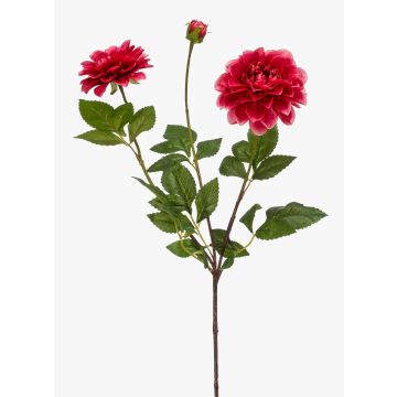 Artificial dahlia NAXOS with flowers, fuchsia, 28"/70cm