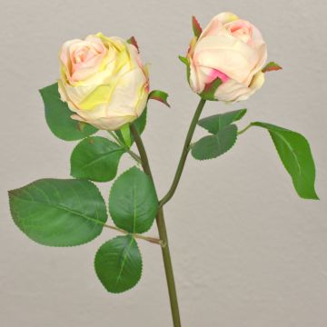 Artificial flower Rose RENATUS, cream-pink, 18"/45cm