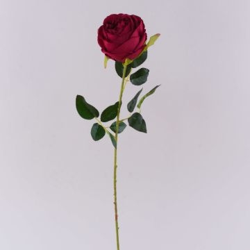 Artificial flower Rose CHERLEN, red, 24"/60cm, Ø4"/10cm
