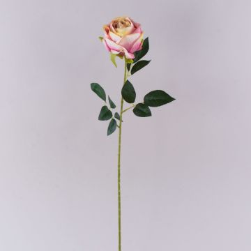 Artificial flower Rose CHERLEN, pink-cream, 24"/60cm, Ø4"/10cm