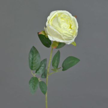 Artificial flower Rose CHERLEN, white, 24"/60cm, Ø4"/10cm