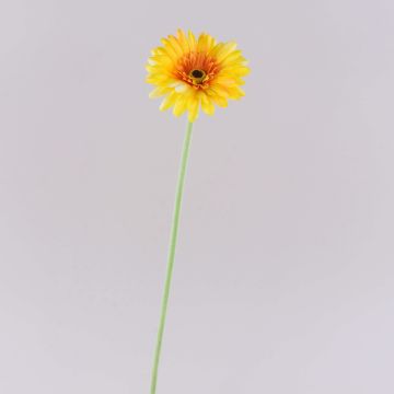 Artificial gerbera flower TEUDELINDE, orange, 22"/55cm, Ø3.1"/8cm