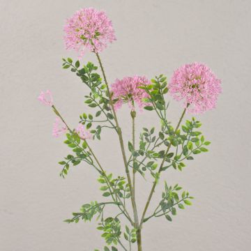 Artificial ornamental leek branch SMILJAN, light pink, 31"/80cm