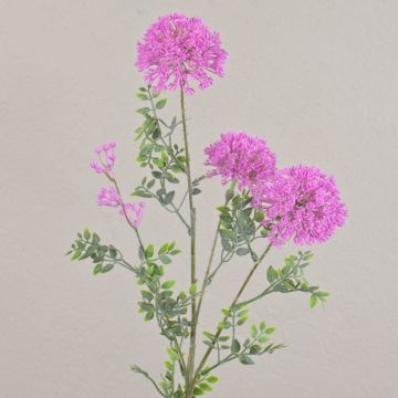 Artificial ornamental leek branch SMILJAN, pink, 31"/80cm