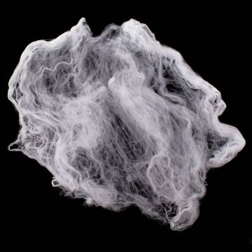 Halloweenská pavučina / pavoučí síť FORMIA, bílá UV-aktivní, 50g Halloweenská pavučina / pavoučí síť FORMIA, bílá UV-aktivní, 50g