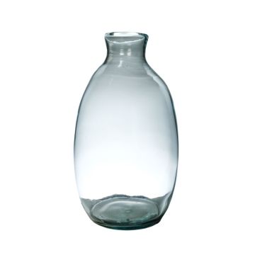 Decorative bottle NERRASITA made of glass, with grooves, recycled, clear, 29,5cm, Ø18cm