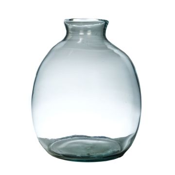 Decorative bottle NERRASITA made of glass, with grooves, recycled, clear, 26,5cm, Ø23,5cm