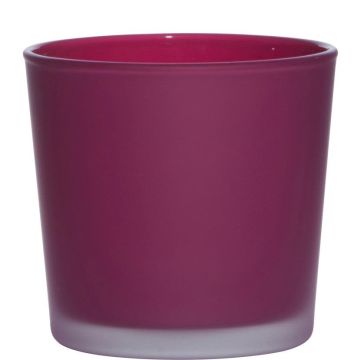 Flower pot made of glass ALENA FROST, magenta matt, 11cm, Ø11,5cm