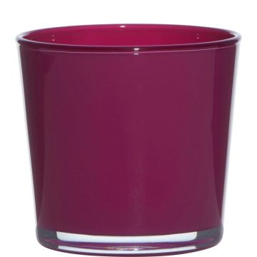 Plant pot made of glass ALENA, magenta, 11cm, Ø11,5cm