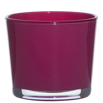 Plant pot made of glass ALENA, magenta, 12,5cm, Ø14,5cm