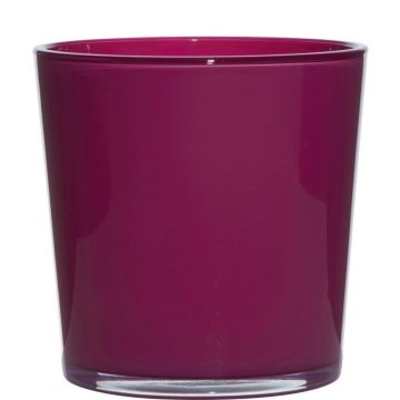 Plant pot made of glass ALENA, magenta, 19cm, Ø19cm