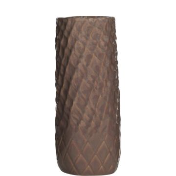 Decorative vase DAVINE made of ceramics, texture, terracotta, 28,5cm, Ø12,5cm