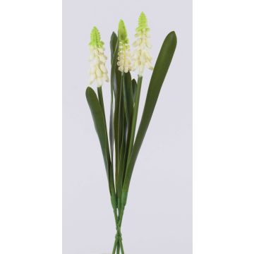 Decorative flower bunch of grape hyacinths NESANET, white, 8"/20cm Decorative flower bunch of grape hyacinths NESANET, white, 8"/20cm