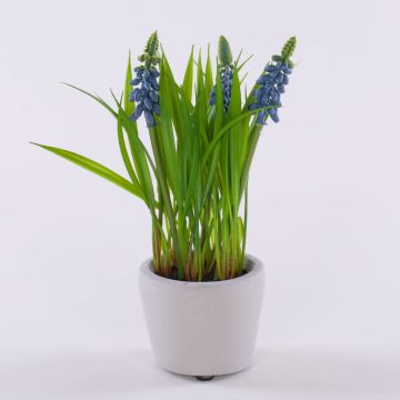 Artificial flower Grape hyacinth NARMADA in cement pot, blue, 8"/20cm Artificial flower Grape hyacinth NARMADA in cement pot, blue, 8"/20cm