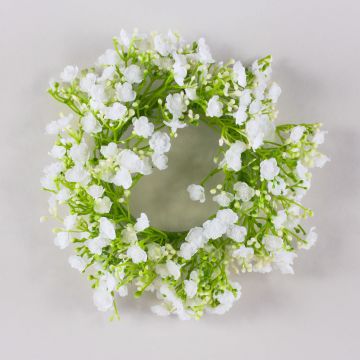 Artificial gypsophila wreath LITAGO, white, Ø8"/20cm