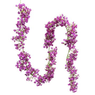 Artificial gypsophila garland LITAGO, violet, 6ft/180cm