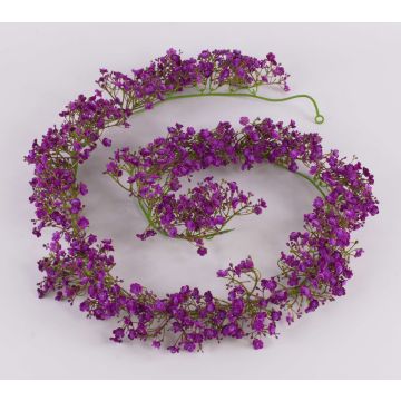 Artificial gypsophila garland LITAGO, violet, 6ft/180cm