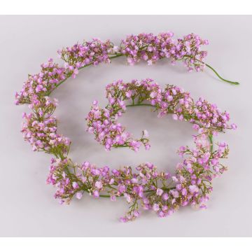 Artificial gypsophila garland LITAGO, pink-violet, 6ft/180cm