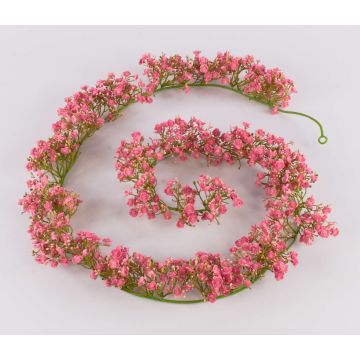 Artificial gypsophila garland LITAGO, pink-fuchsia, 6ft/180cm
