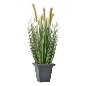 Plastic foxtail grass TAMINO panicles, decorative pot, green, 24"/60cm