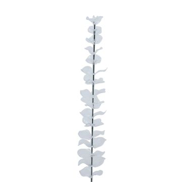 Plastic eucalyptus branch GLAUCO in glass optic, 12 pieces, transparent, 80cm
