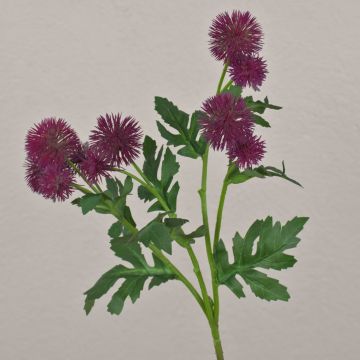 Artificial flower branch globe thistle TRAUDLINDE, violet, 22"/55cm Artificial flower branch globe thistle TRAUDLINDE, violet, 22"/55cm