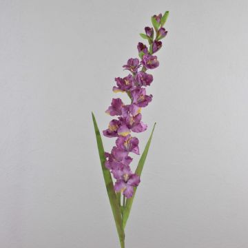 Plastic flower Gladiolus THEOPHORA, violet-yellow, 4ft/110cm