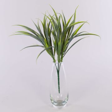 Artificial reed grass KANZILE on spike, green-white, 12"/30cm