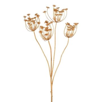 Decorative dill branch FRISKO with flowers, copper, 26"/65cm