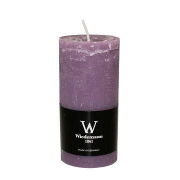 Block candle AURORA, mauve, 4.7"/12cm, Ø2.3"/5,8cm, 42h - Made in Germany