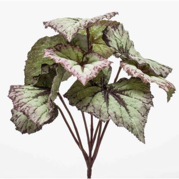 Artificial leaf begonia 'BLAROM' on a stake, Crossdoor, grey-purple, 10"/25cm