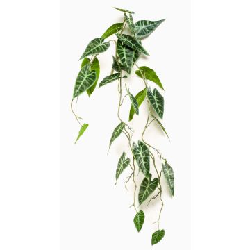 Artificial Alocasia sanderiana EXEVLO on a support stick, hanging, green, 31"/80cm
