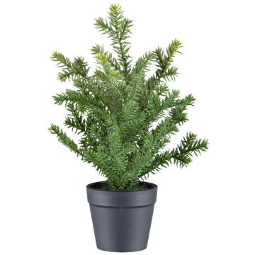 Artificial yew plant KRUHER, decorative pot, green, 11"/28cm