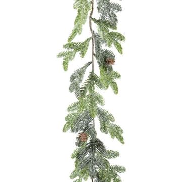 Artificial garland Silver fir LIMTA, cones, glitter, frosted, 6ft/175cm
