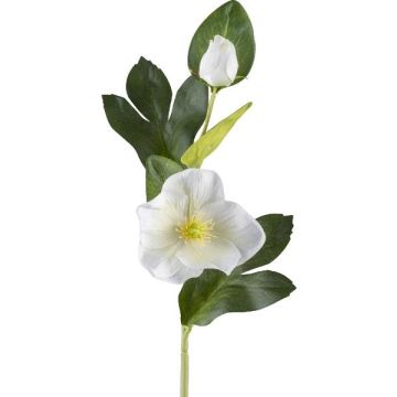 Artificial flower Christmas rose DENDY, white, 14"/35cm Artificial flower Christmas rose DENDY, white, 14"/35cm