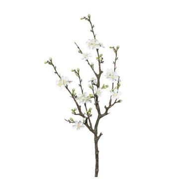 Artificial quince blossom branch VORLIN with flowers, white, 30"/75cm Artificial quince blossom branch VORLIN with flowers, white, 30"/75cm