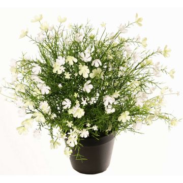 Decorative Impatiens GISINDA in decorative pot, white-green, 16"/40cm Decorative Impatiens GISINDA in decorative pot, white-green, 16"/40cm