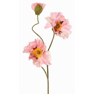 PEJA artificial poppy branch, pink, 90cm, Ø11–13cm