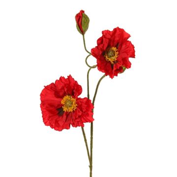 PEJA artificial poppy branch, red, 90 cm, Ø 11–13 cm