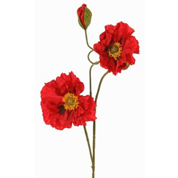 PEJA artificial poppy branch, red, 90 cm, Ø 11–13 cm