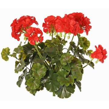 Artificial geranium MALINA on a stake, crossdoor, red, 16"/40cm