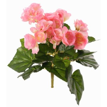 Artificial begonia BIRMA on a stick, pink, 8"/20cm, Ø1.2"-2"/3-5cm