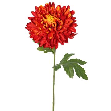 Artificial chrysanthemum DELPHINA, dark orange, 65 cm, Ø 14 cm